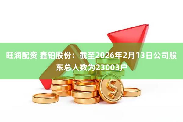 旺润配资 鑫铂股份：截至2026年2月13日公司股东总人数为23003户